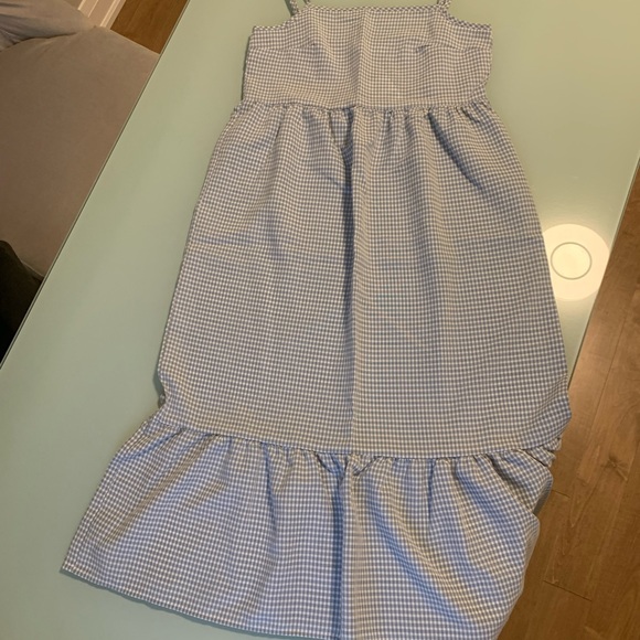Urban Outfitters Remnants check blue midi dress - Picture 2 of 3